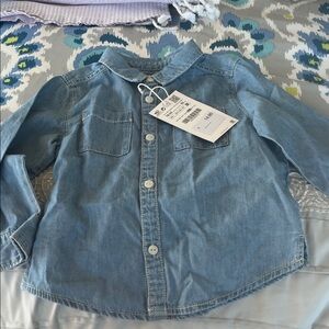 Zara 18-24m Kids Blue Denim Shirt